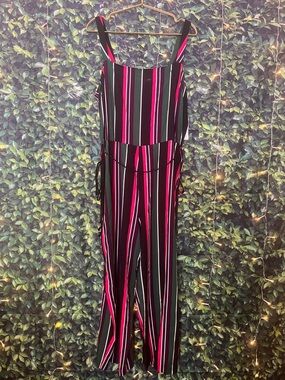 Striped Pink, Black and Greern Jumpsuit